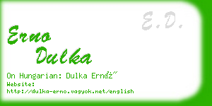 erno dulka business card